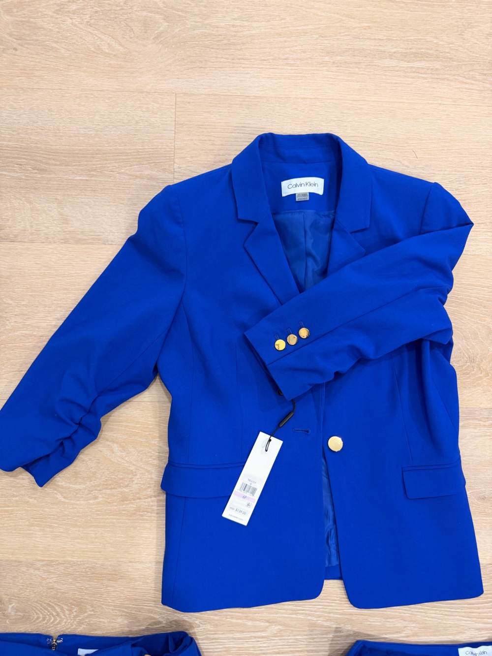 Calvin Klein Bright Blue three pieces suit: Blazer, Skirt & Ankle Pants